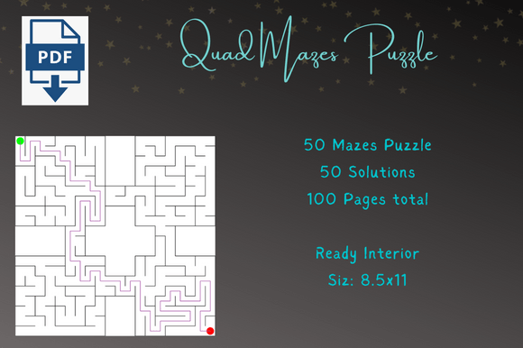 The Quad Shaped Maze Puzzles Activity KDP Collection: A Modular Design Asset