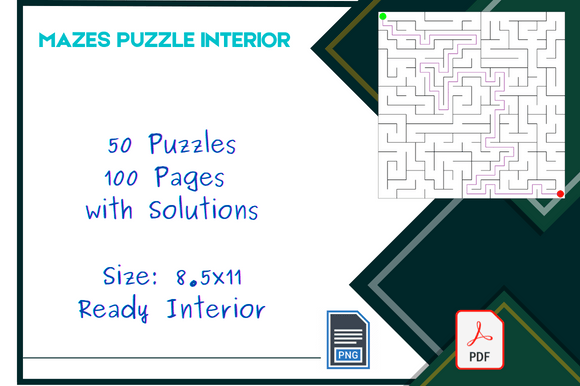 Unleash Creativity and Focus with the Square Maze 50 Puzzles Activity KDP