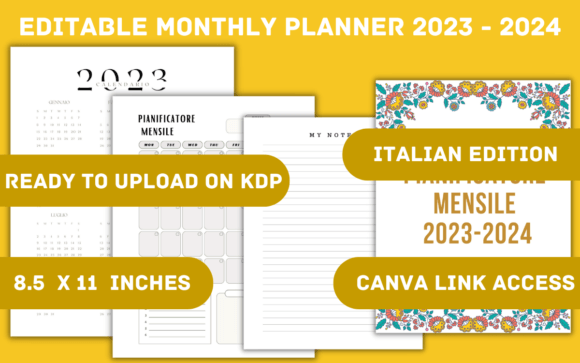 Unlocking Productivity and Personalization with the Editable Monthly Planner 2023-2024 Italian Edition