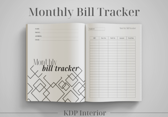 Your Monthly Bill Tracker KDP Interior for Organized Finances